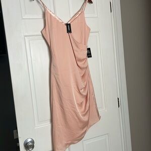 Blush pink express asymmetrical dress NWT